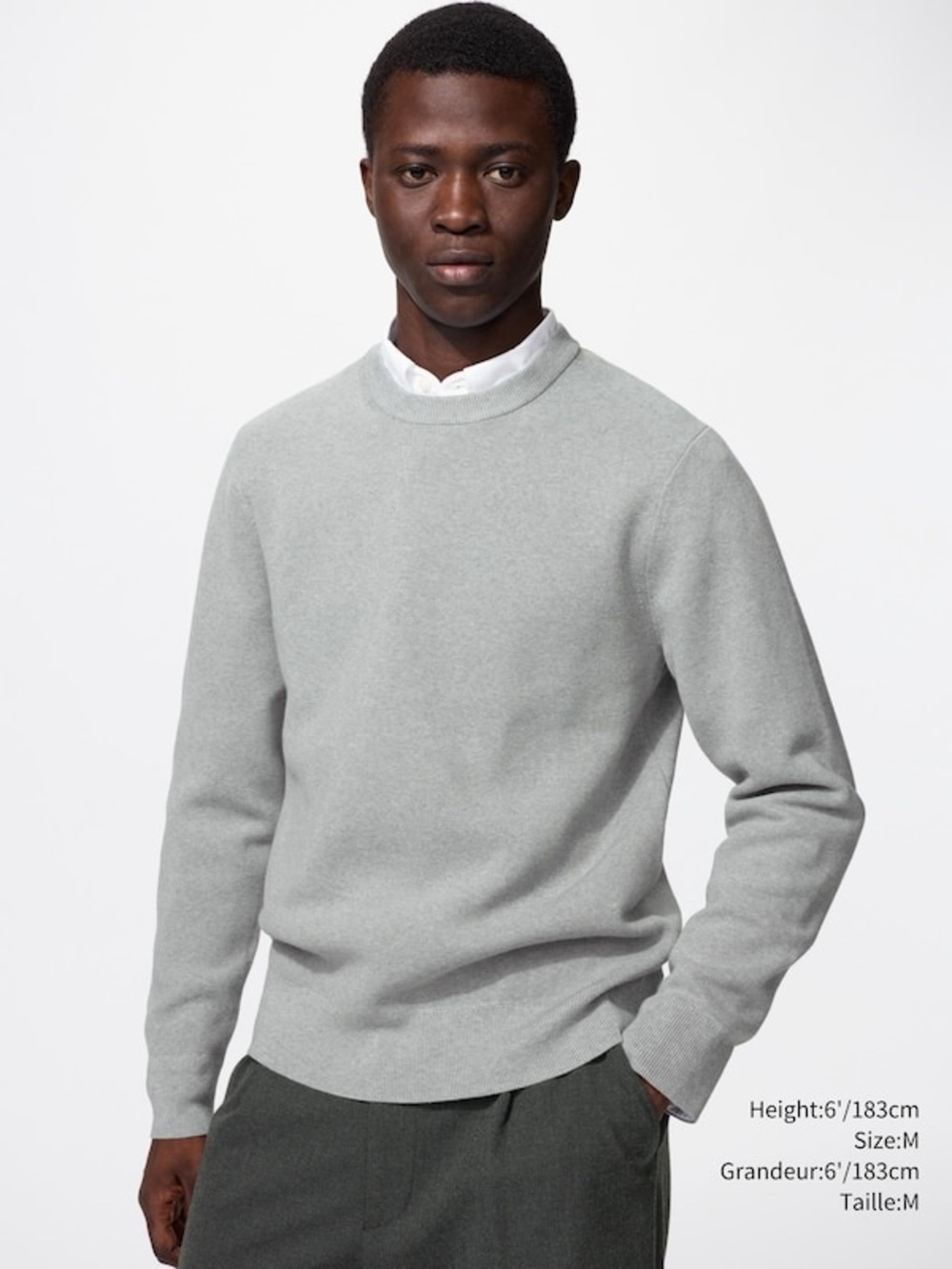 Uniqlo Washable Milano Crewneck Sweater Grey M